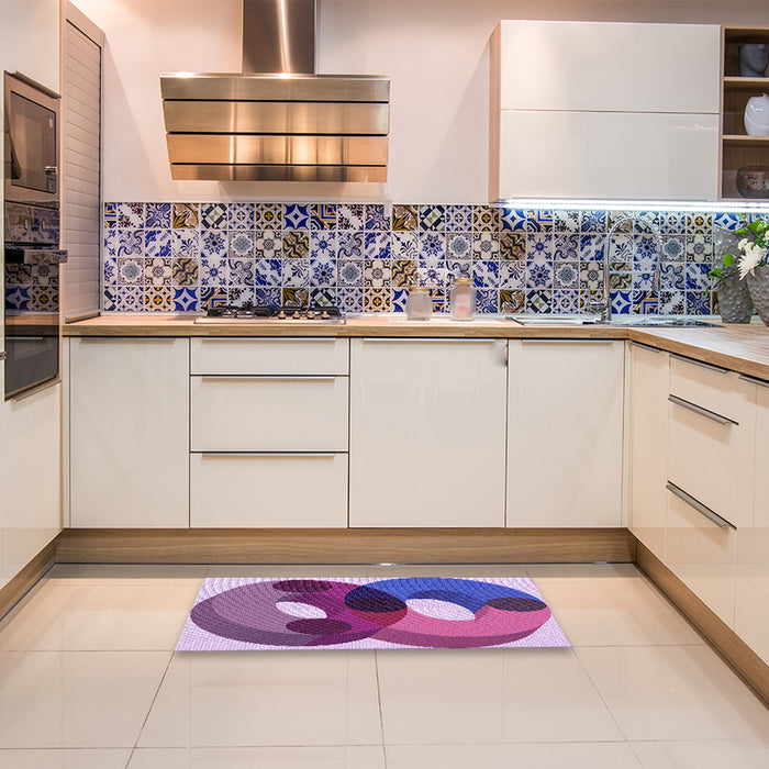 Patterned Dark Magenta Purple Rug in a Kitchen, pat2119pur