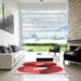 Square Patterned Red Rug in a Living Room, pat2119rd