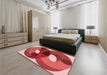 Patterned Red Rug in a Bedroom, pat2119rd