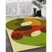 Patterned Saddle Brown Rug in Family Room, pat2119yw