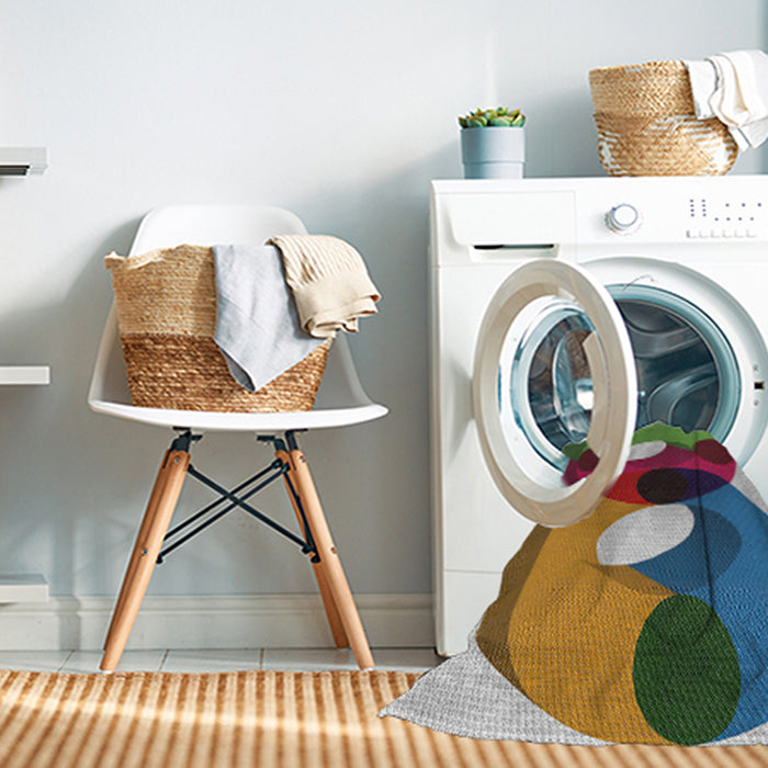 Machine Washable Transitional Green Rug in a Washing Machine, wshpat2119