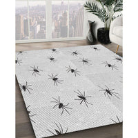 Patterned Dark Gray Novelty Rug, pat211