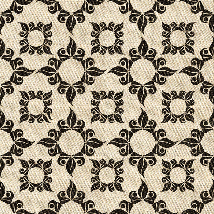 Round Patterned Vanilla Gold Rug, pat212brn