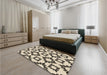 Patterned Vanilla Gold Rug in a Bedroom, pat212brn