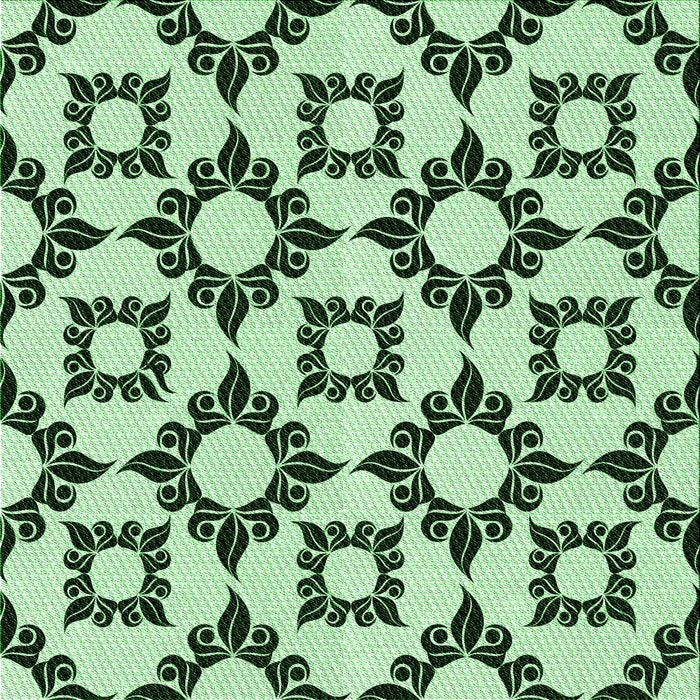 Round Patterned Medium Forest Green Rug, pat212grn