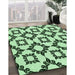 Machine Washable Transitional Medium Forest Green Rug in a Family Room, wshpat212grn