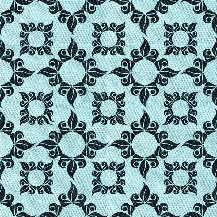 Round Patterned Blue Rug, pat212lblu