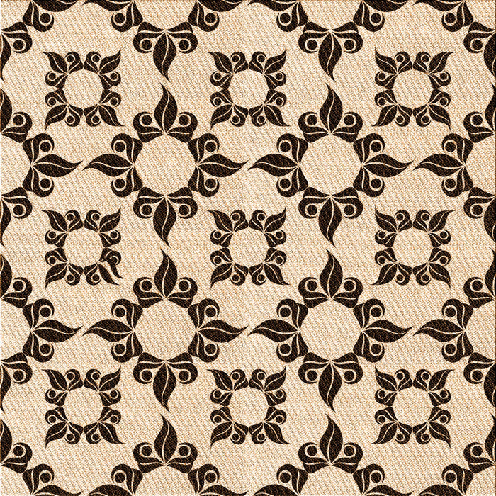 Round Patterned Golden Blonde Gold Rug, pat212org