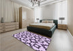 Round Machine Washable Transitional Purple Rug in a Office, wshpat212pur