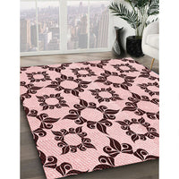 Patterned Brown Red Rug, pat212rd