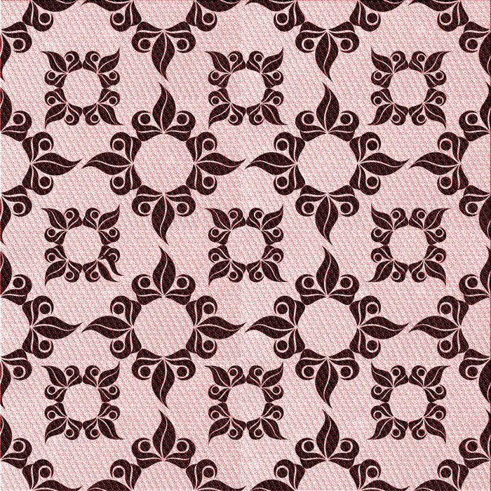 Round Patterned Brown Red Rug, pat212rd