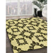 Machine Washable Transitional Mustard Yellow Rug in a Family Room, wshpat212yw