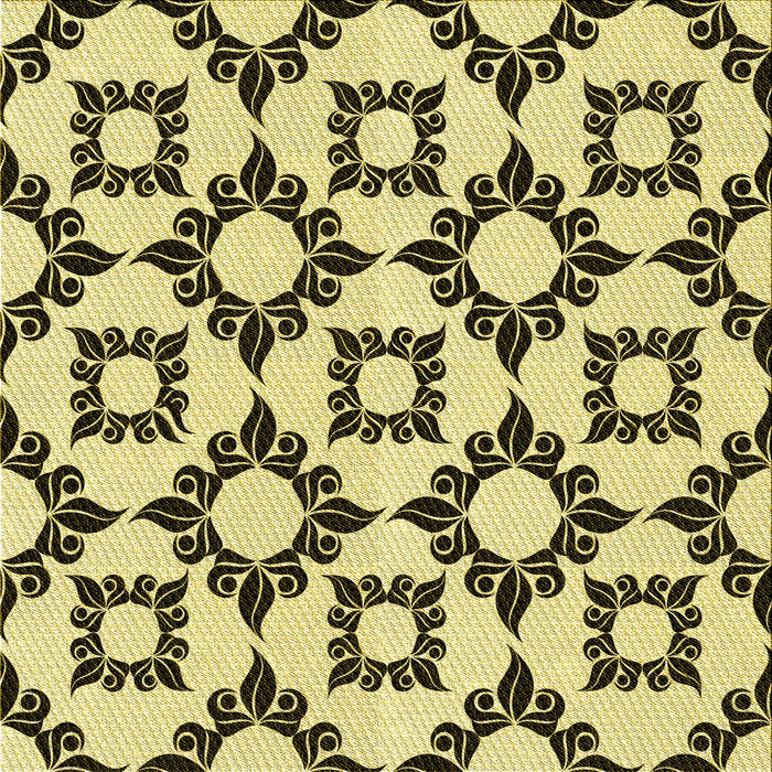 Round Patterned Mustard Yellow Rug, pat212yw