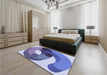 Patterned Deep Periwinkle Purple Rug in a Bedroom, pat2120blu