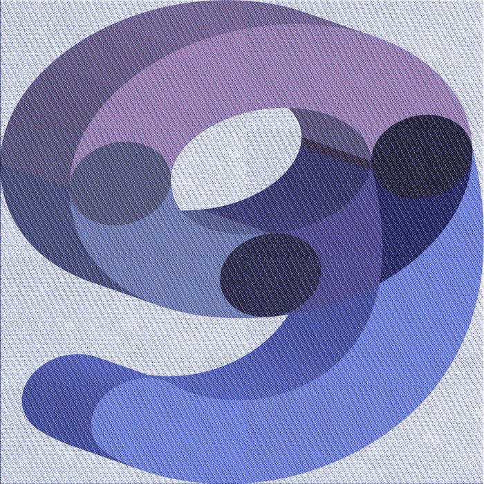 Round Patterned Deep Periwinkle Purple Rug, pat2120blu