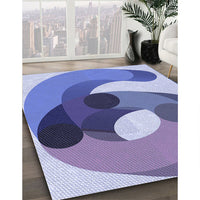 Patterned Deep Periwinkle Purple Rug, pat2120blu