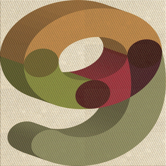 Round Patterned Saddle Brown Rug, pat2120brn