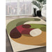 Machine Washable Transitional Saddle Brown Rug in a Family Room, wshpat2120brn