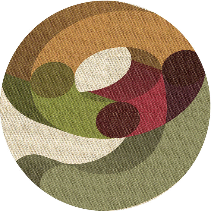 Square Patterned Saddle Brown Rug, pat2120brn