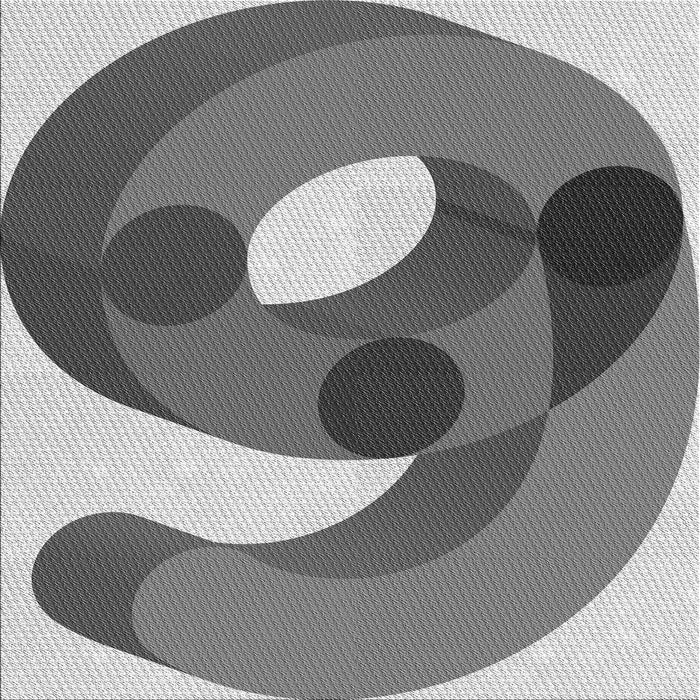 Round Patterned Cloud Gray Rug, pat2120gry