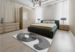 Patterned Cloud Gray Rug in a Bedroom, pat2120gry