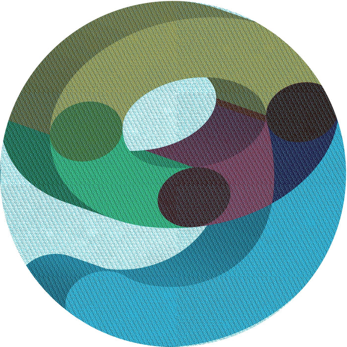 Square Patterned Deep-Sea Green Rug, pat2120lblu