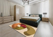 Patterned Yellow Orange Rug in a Bedroom, pat2120org