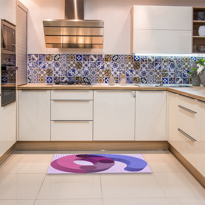 Patterned Bright Lilac Purple Rug in a Kitchen, pat2120pur
