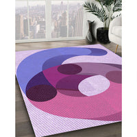 Patterned Bright Lilac Purple Rug, pat2120pur