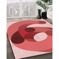 Patterned Light Coral Pink Rug, pat2120rd