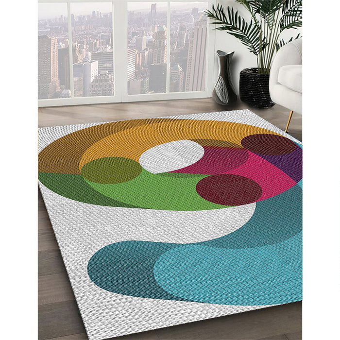 Patterned Reddish Brown Novelty Rug in Family Room, pat2120