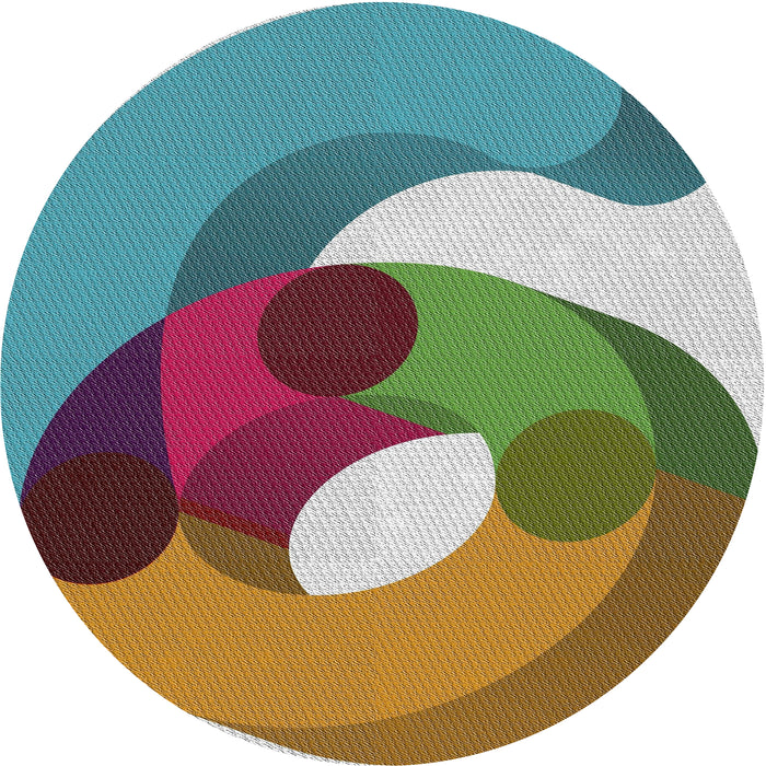 Sideview of Patterned Reddish Brown Novelty Rug, pat2120