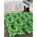 Patterned Green Rug in Family Room, pat2121grn