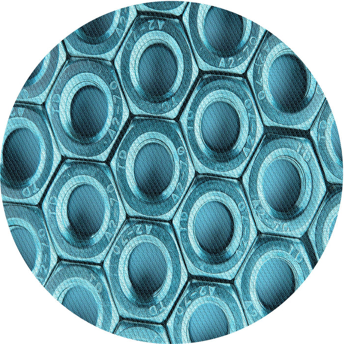 Square Machine Washable Transitional Teal Green Rug in a Living Room, wshpat2121lblu