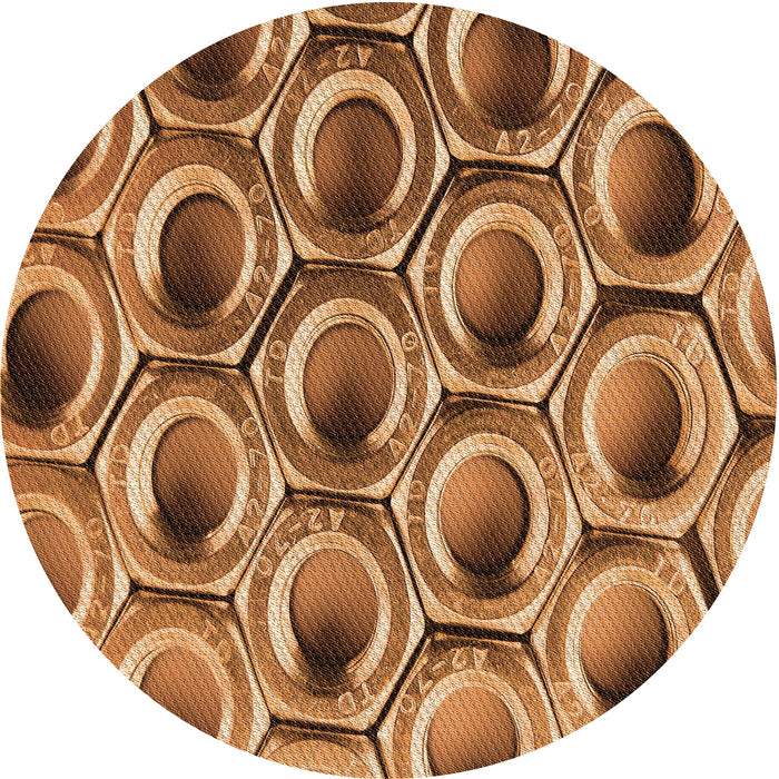 Square Machine Washable Transitional Saddle Brown Rug in a Living Room, wshpat2121org