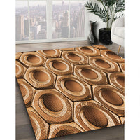 Patterned Saddle Brown Rug, pat2121org