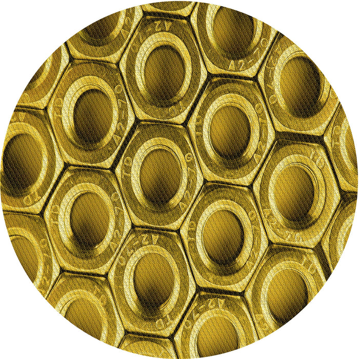 Square Machine Washable Transitional Dark Bronze Brown Rug in a Living Room, wshpat2121yw