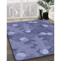 Patterned Deep Periwinkle Purple Rug, pat2122blu