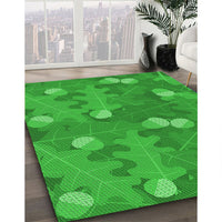 Patterned Lime Green Rug, pat2122grn