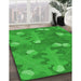 Patterned Lime Green Rug in Family Room, pat2122grn