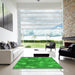 Machine Washable Transitional Lime Green Rug in a Kitchen, wshpat2122grn