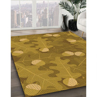 Patterned Dark Bisque Brown Rug, pat2122org