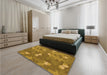 Patterned Dark Bisque Brown Rug in a Bedroom, pat2122org