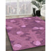 Machine Washable Transitional Dark Pink Rug in a Family Room, wshpat2122pur