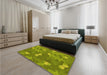 Patterned Pistachio Green Rug in a Bedroom, pat2122yw