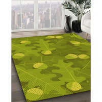 Patterned Pistachio Green Rug, pat2122yw