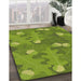 Patterned Pistachio Green Novelty Rug in Family Room, pat2122