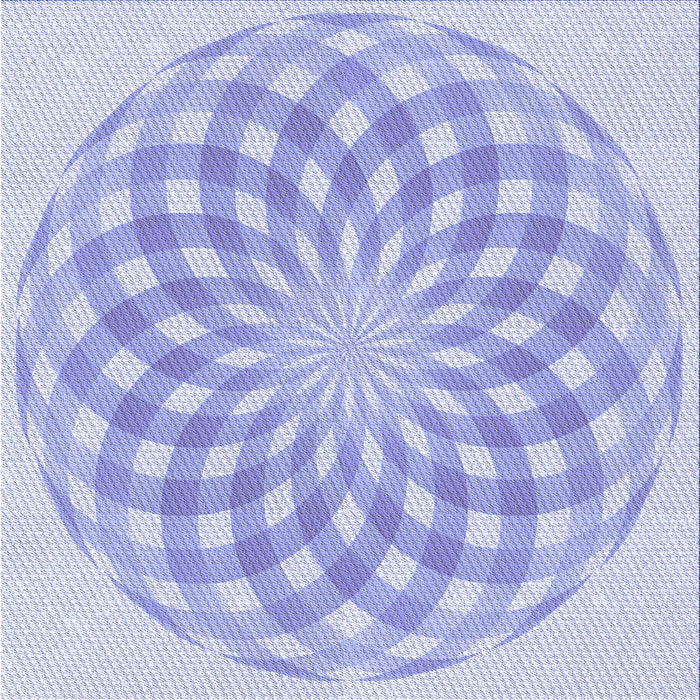 Round Patterned Blue Rug, pat2123blu