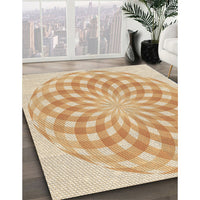 Patterned Khaki Gold Rug, pat2123brn