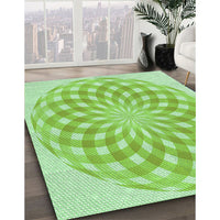 Patterned Green Rug, pat2123grn